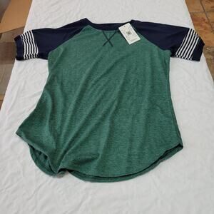 Basico Short Sleeve Tee Shirt Crew Neckline Green